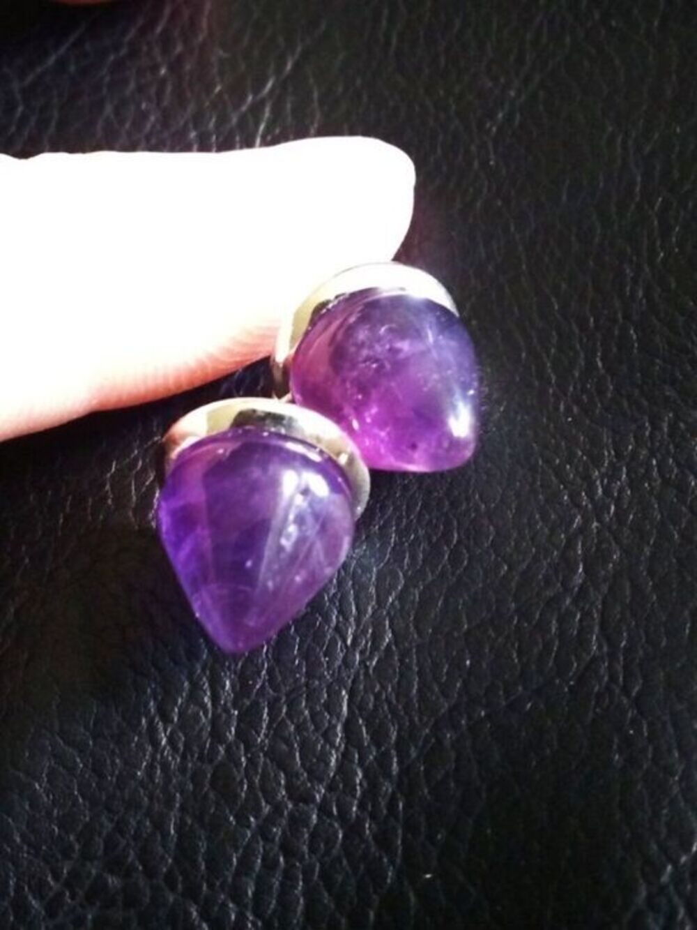 Dark Purple Amethyst Cone Studs #6 ~ Edgy BadA$$ & Sexy! - Picture 2 of 13